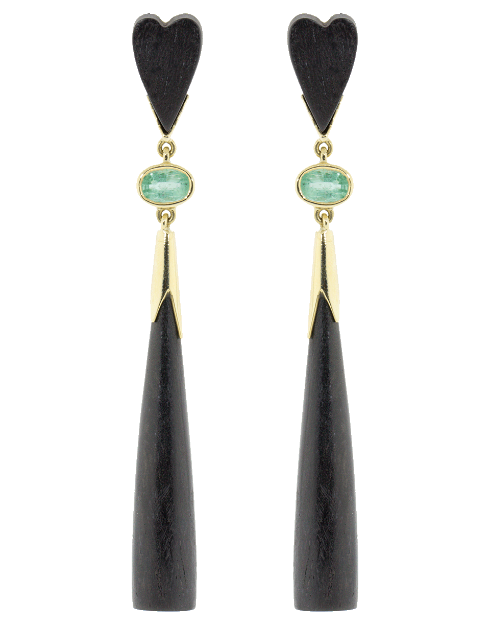Emerald And Ebony Wood Earrings JEWELRYFINE JEWELEARRING GEMFIELDS X MUSE   
