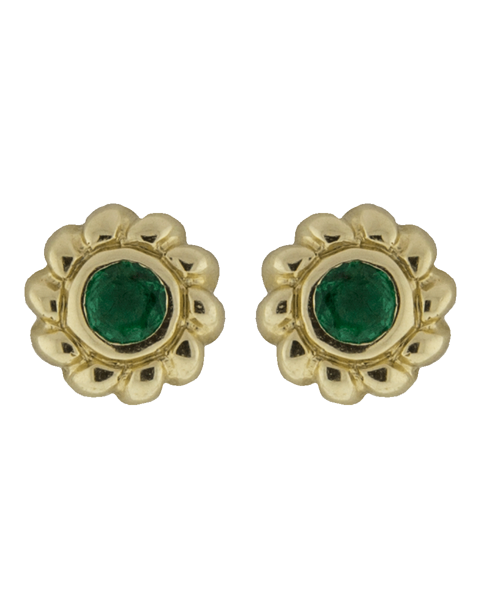 GEMFIELDS X MUSE-Emerald Flower Studs-YELLOW GOLD