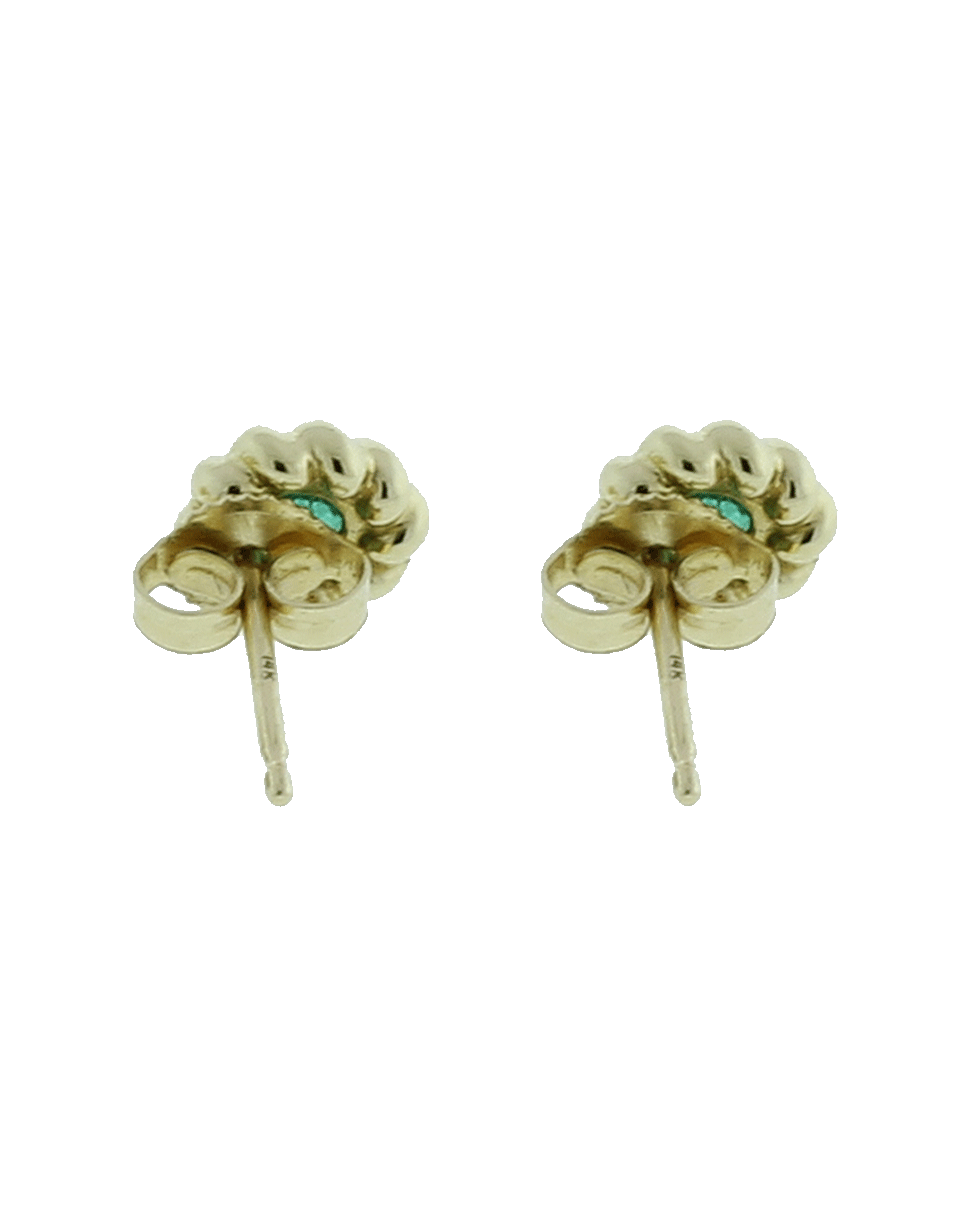 GEMFIELDS X MUSE-Emerald Flower Studs-YELLOW GOLD