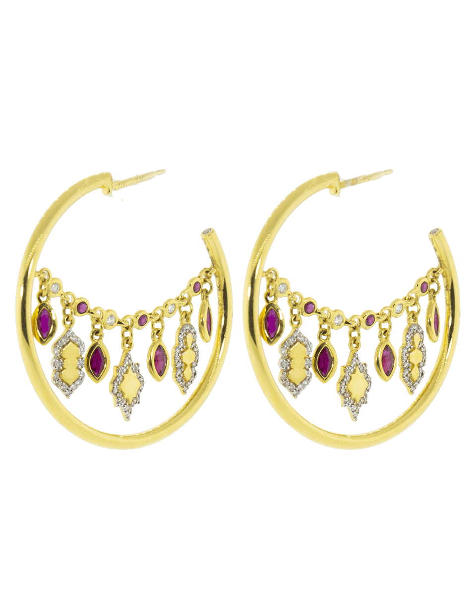 GEMFIELDS X MUSE-Ruby Lantern Earrings-YELLOW GOLD