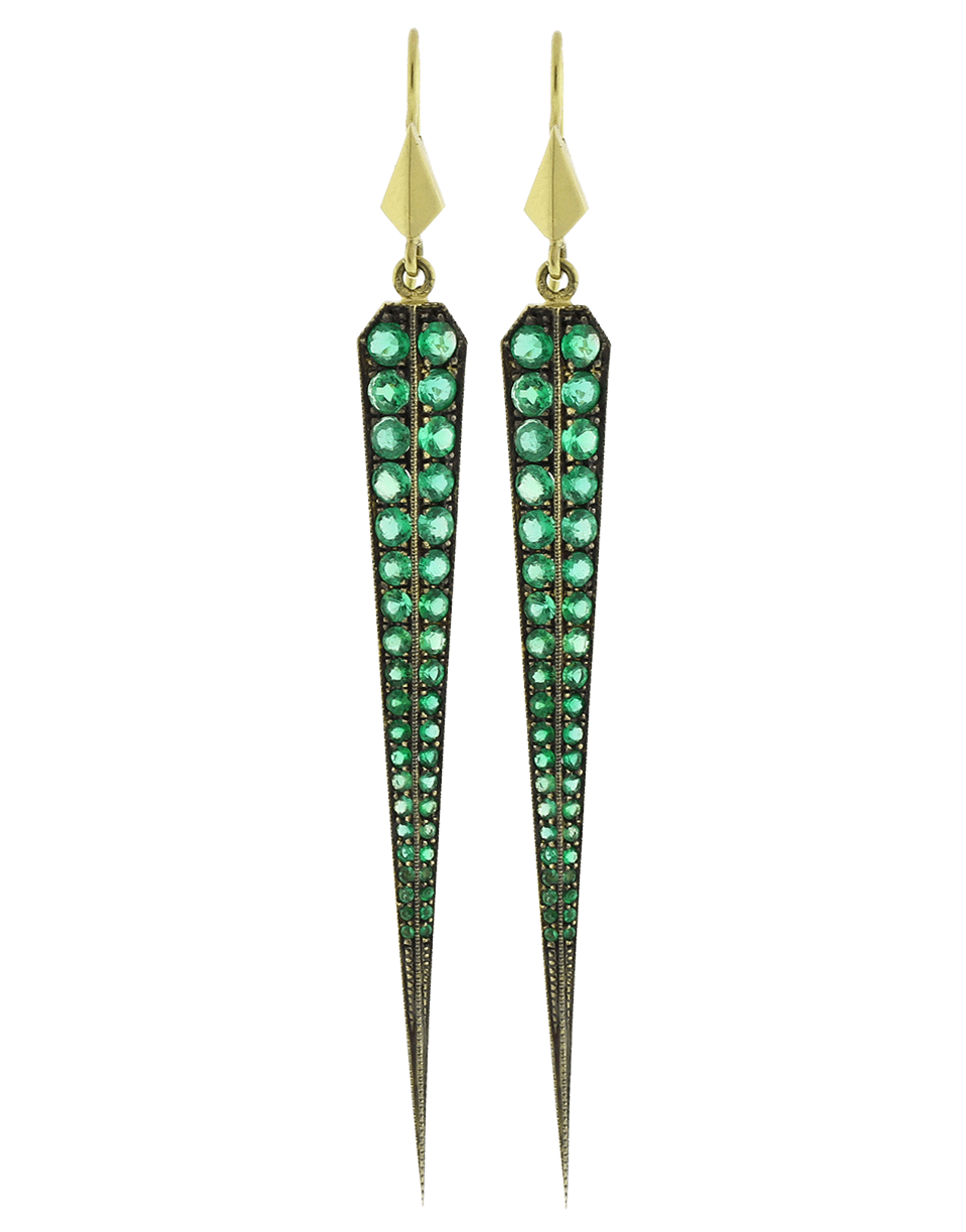 GEMFIELDS X MUSE-Sylva & Cie Dagger Earrings-YELLOW GOLD