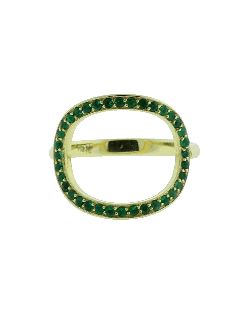 GEMFIELDS X MUSE-Circle Ring With Emeralds-YELLOW GOLD