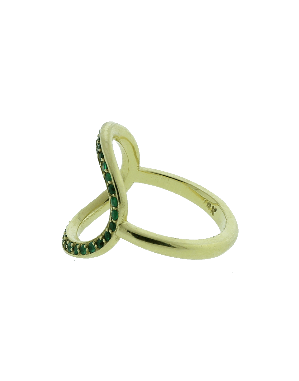 GEMFIELDS X MUSE-Circle Ring With Emeralds-YELLOW GOLD