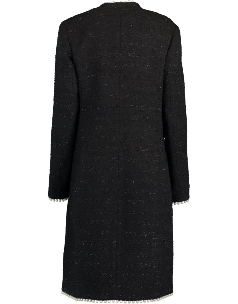 GIAMBATTISTA VALLI-Black Long Sleeve Tweed Coat-