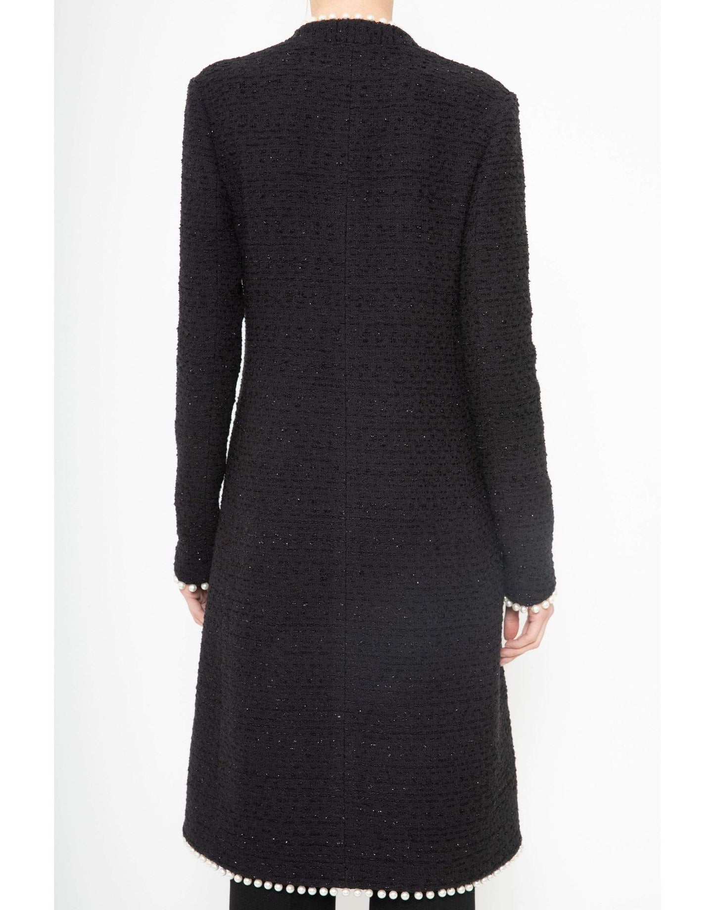 Black Long Sleeve Tweed Coat CLOTHINGCOATMISC GIAMBATTISTA VALLI   