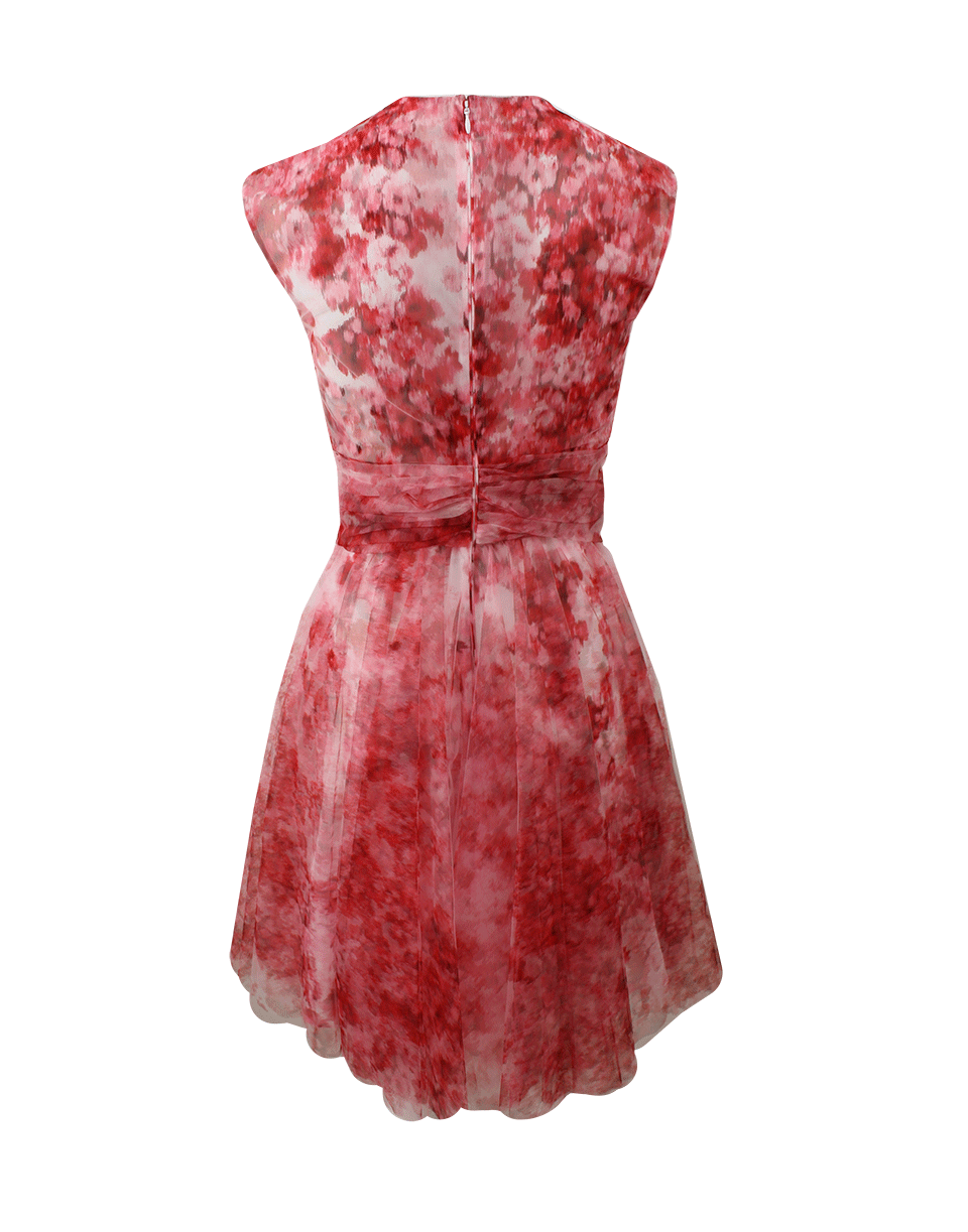 GIAMBATTISTA VALLI-Floral Tulle Dress-WHT/RED
