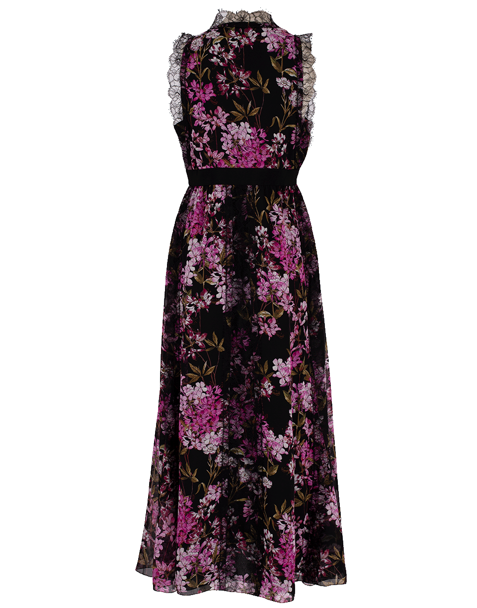 GIAMBATTISTA VALLI-Floral Print Long Dress-BLACK