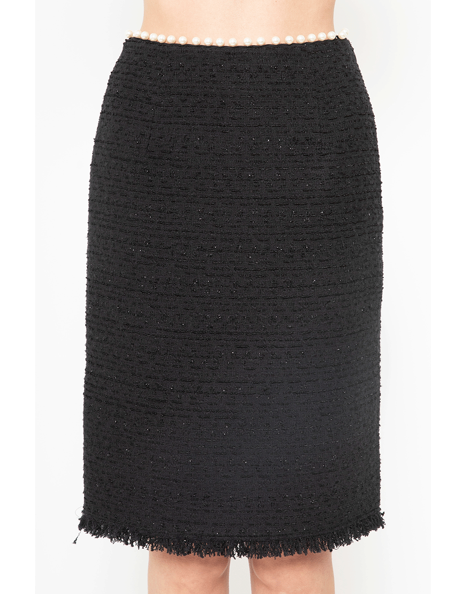 GIAMBATTISTA VALLI-Black Slim Tweed Skirt-