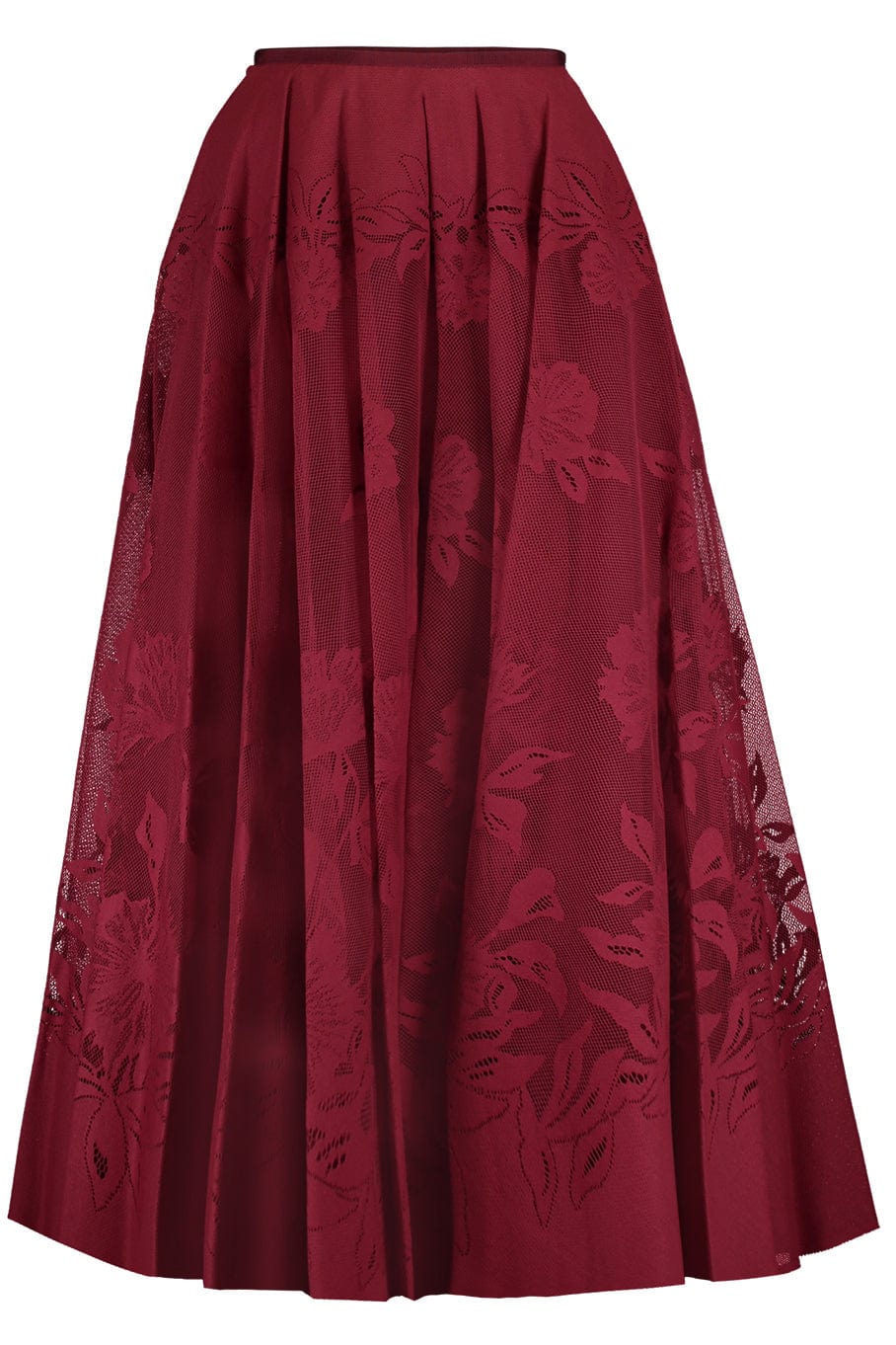 GIAMBATTISTA VALLI-Macrame Skirt-TITAN RED