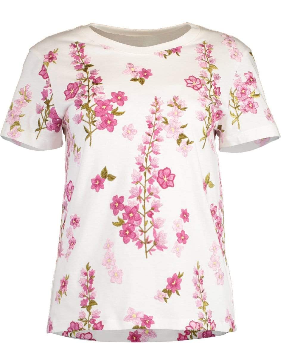 GIAMBATTISTA VALLI-Ivory Short Sleeve Floral T-Shirt-