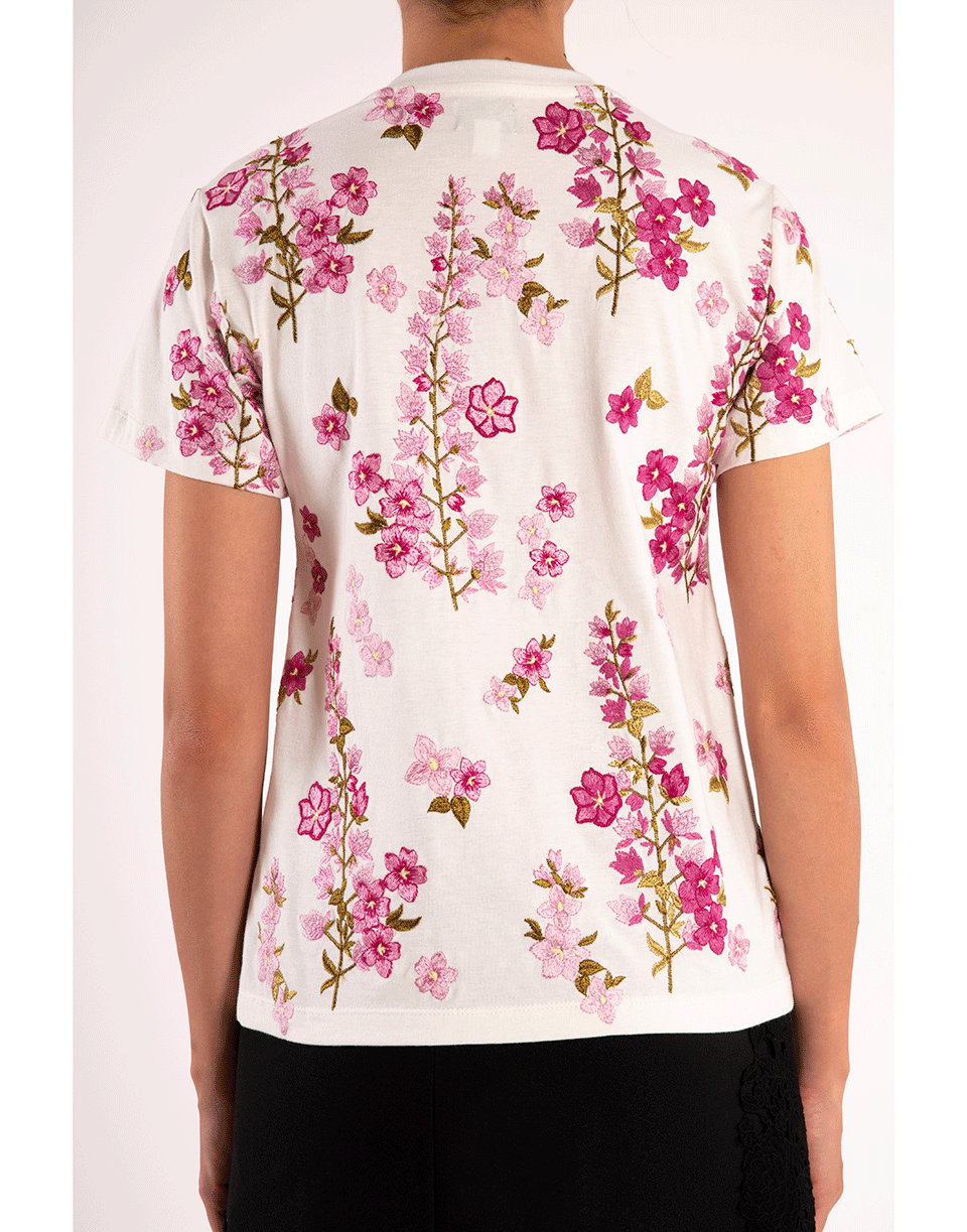 GIAMBATTISTA VALLI-Ivory Short Sleeve Floral T-Shirt-