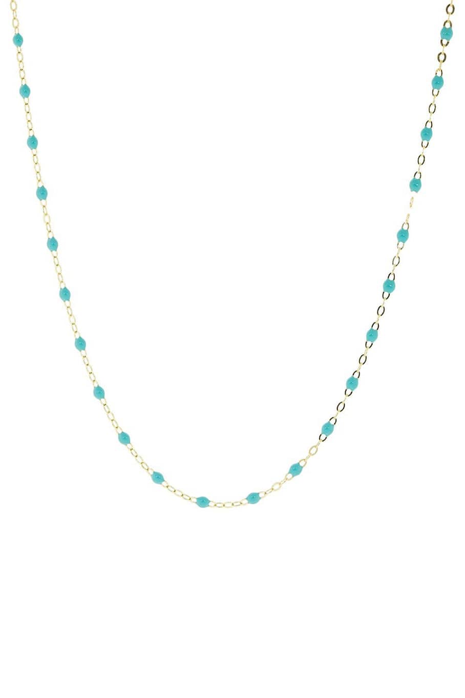 GIGI CLOZEAU-Turquoise Bead Classic Gigi Sautoir Necklace-YG/TURQ