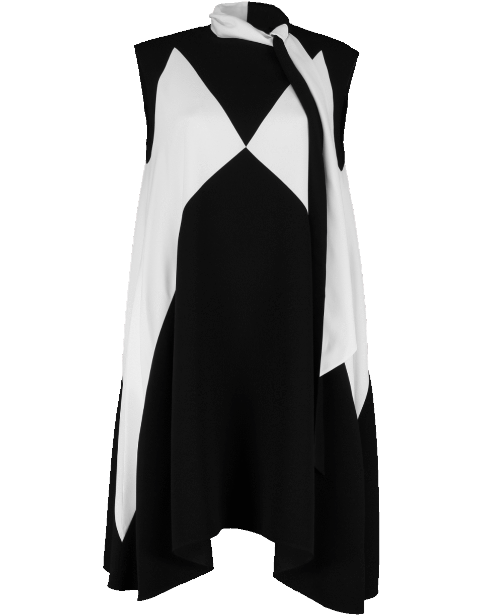 GIVENCHY-Asymmetrical Neck Tie Dress-