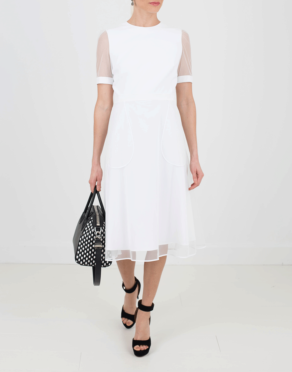 GIVENCHY-Tulle Overlay Dress-WHITE