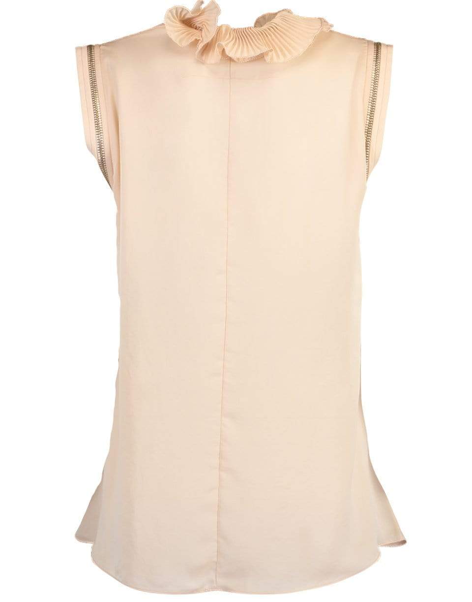 GIVENCHY-Sleeveless Ruffle-Front Top-BEIGE
