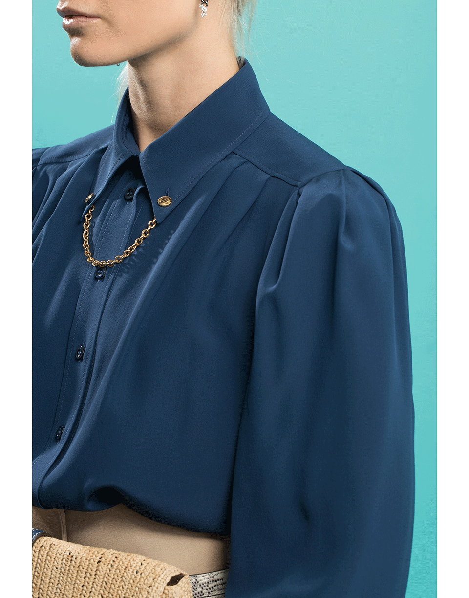GIVENCHY-Chain Detail Puff Sleeve Shirt-MINERAL