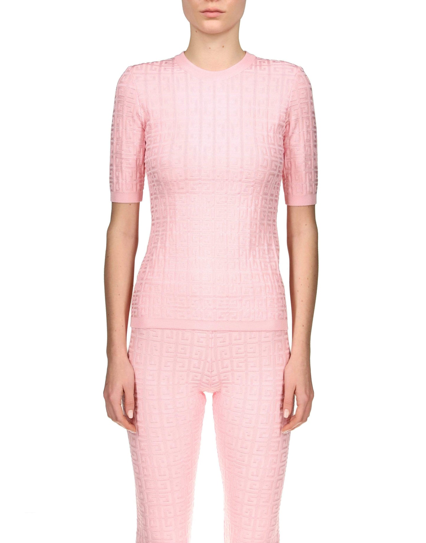 GIVENCHY-4G Light Pink Monogram Allover Sweater-