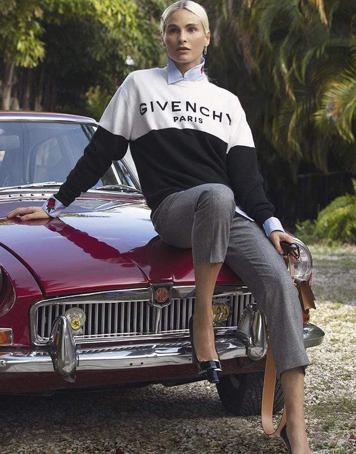 GIVENCHY-Bicolor Cashmere Sweater-