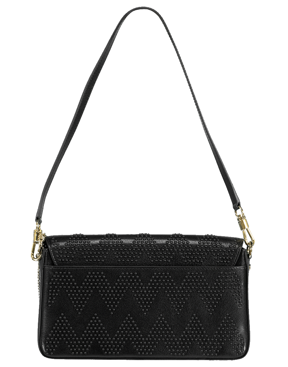 GIVENCHY-Tonal Stud Charm Shoulder Bag-BLACK