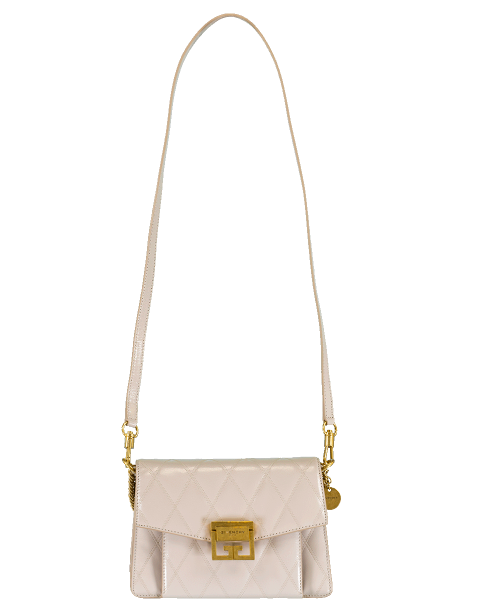 GIVENCHY-Small Quilted Leather GV3 Handbag-NATURAL