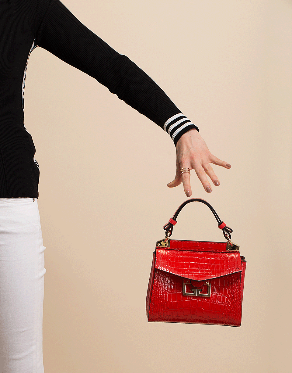 GIVENCHY-Red Croco Mini Mystic Bag-RED