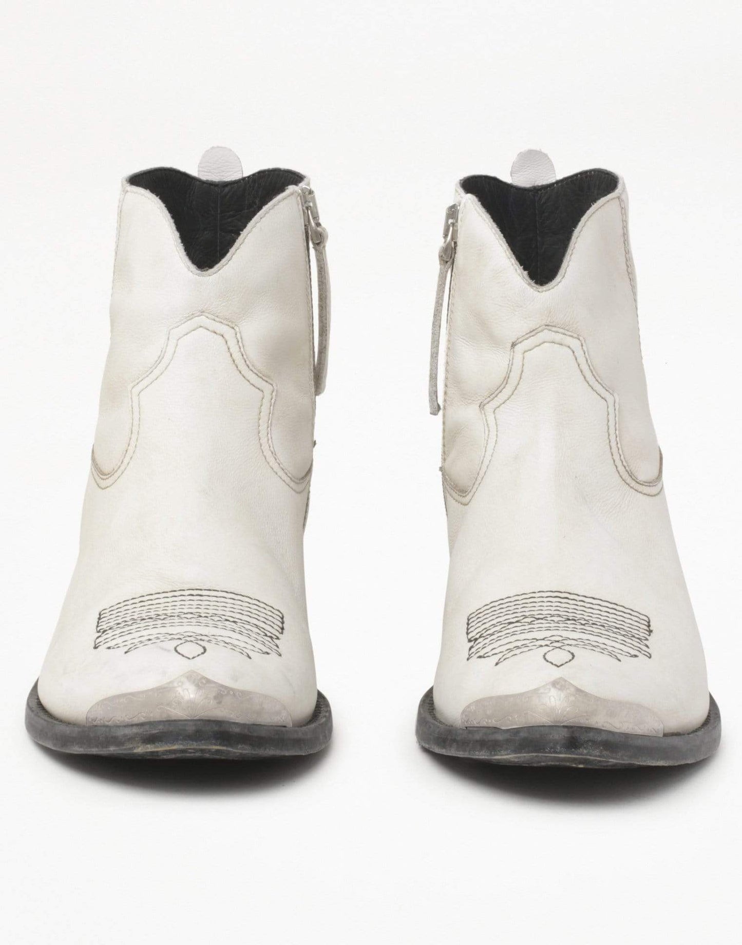 GOLDEN GOOSE-Optic White Young Leather Ankle Boot-