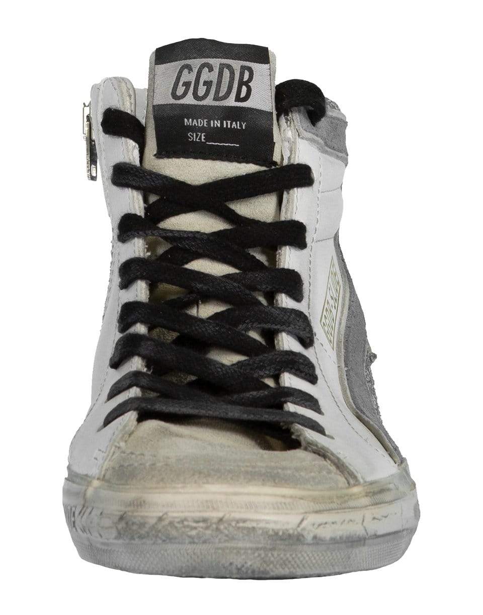 GOLDEN GOOSE-Sliver Glitter Slide Sneakers-