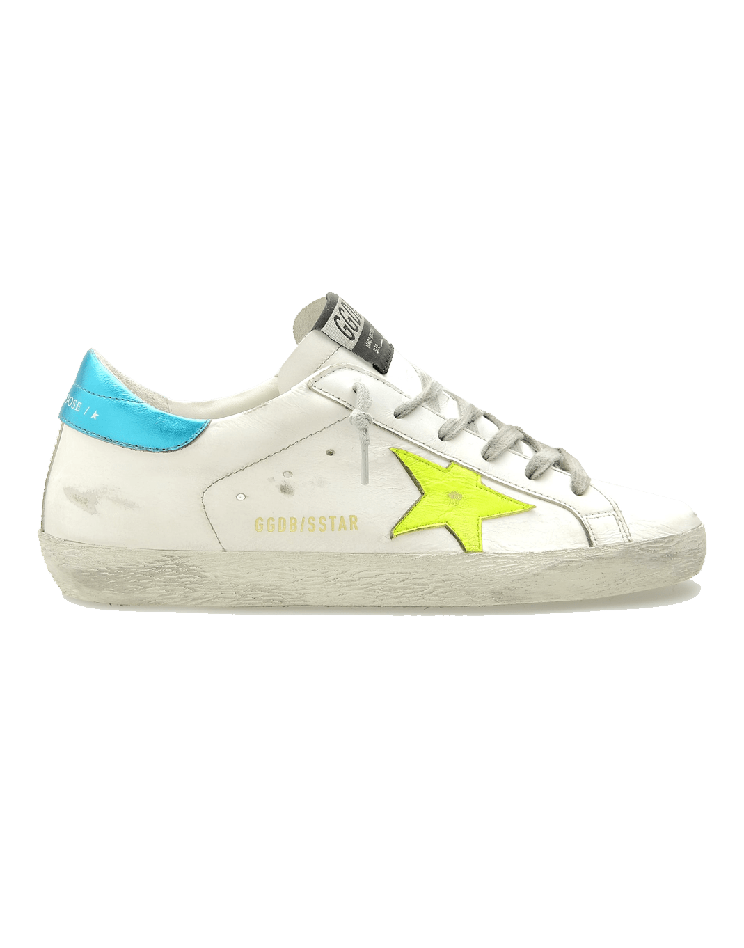 GOLDEN GOOSE-Super-Star Shiny Leather Star Laminated Heel Sneaker-