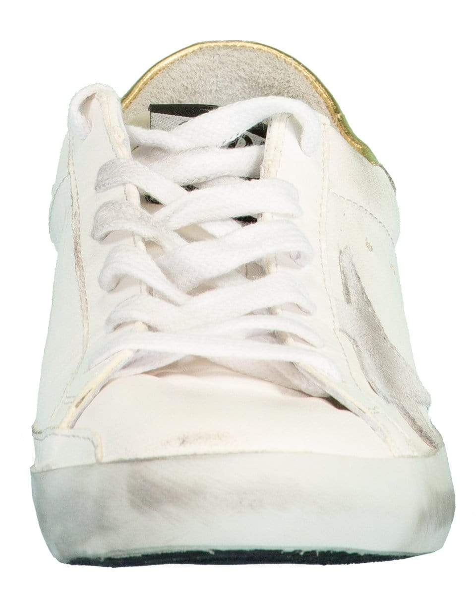 GOLDEN GOOSE-White and Gold Superstar Sneaker-