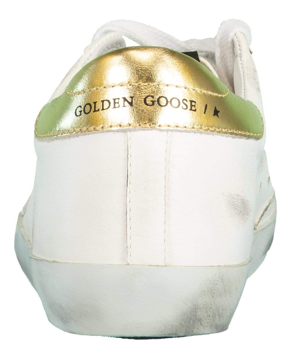 GOLDEN GOOSE-White and Gold Superstar Sneaker-