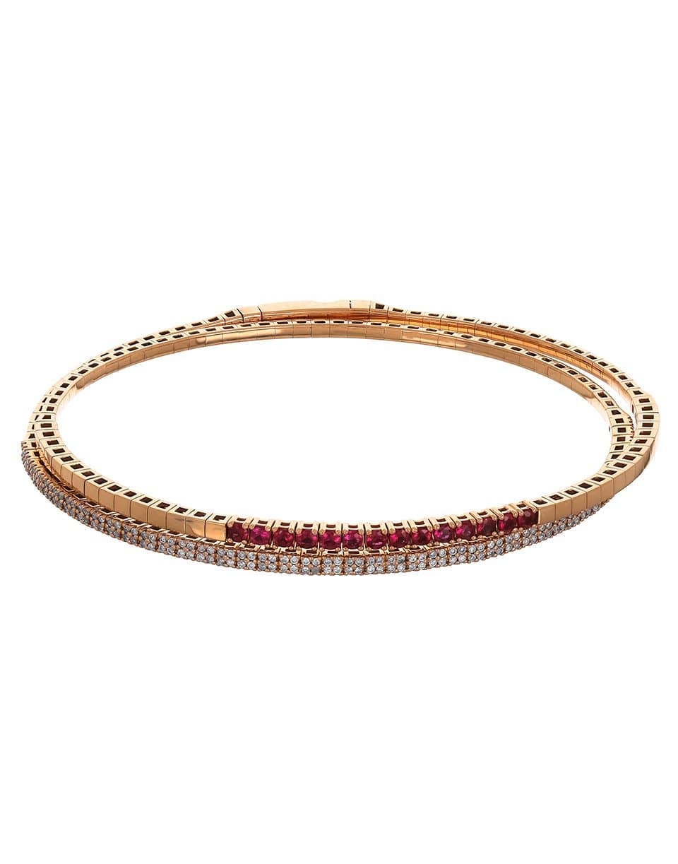 GRAZIELA-Ruby & Diamond Wrap Bracelet-ROSE GOLD