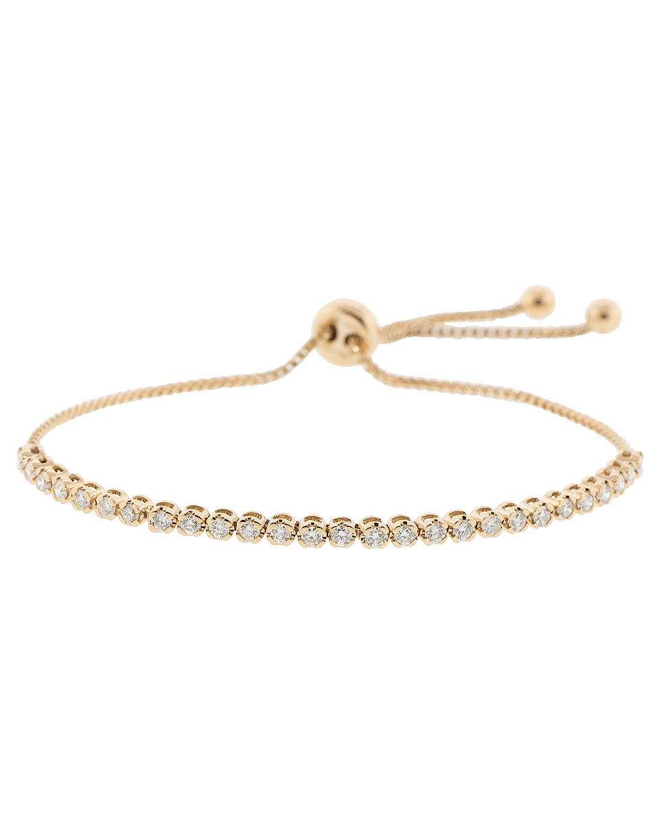 GRAZIELA-White Diamond Bolo Bracelet-ROSE GOLD