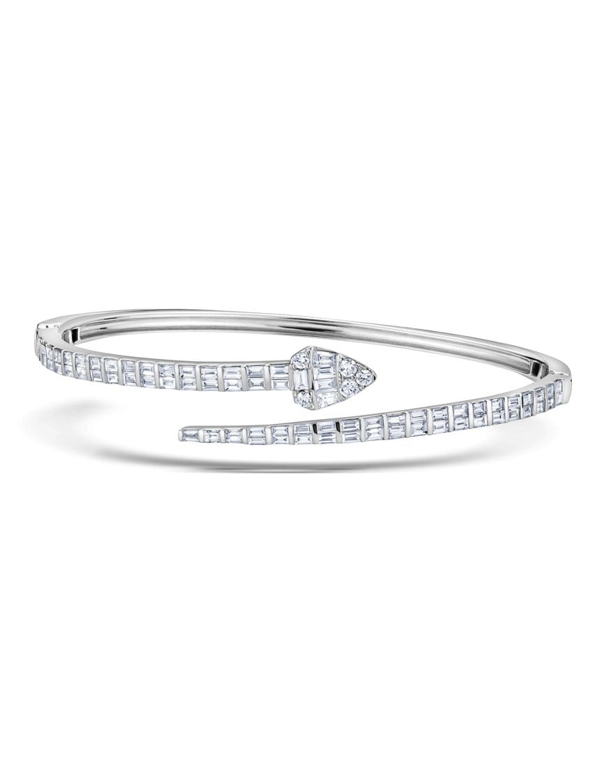 GRAZIELA-Large Ascension Bypass Bangle-WHITE GOLD