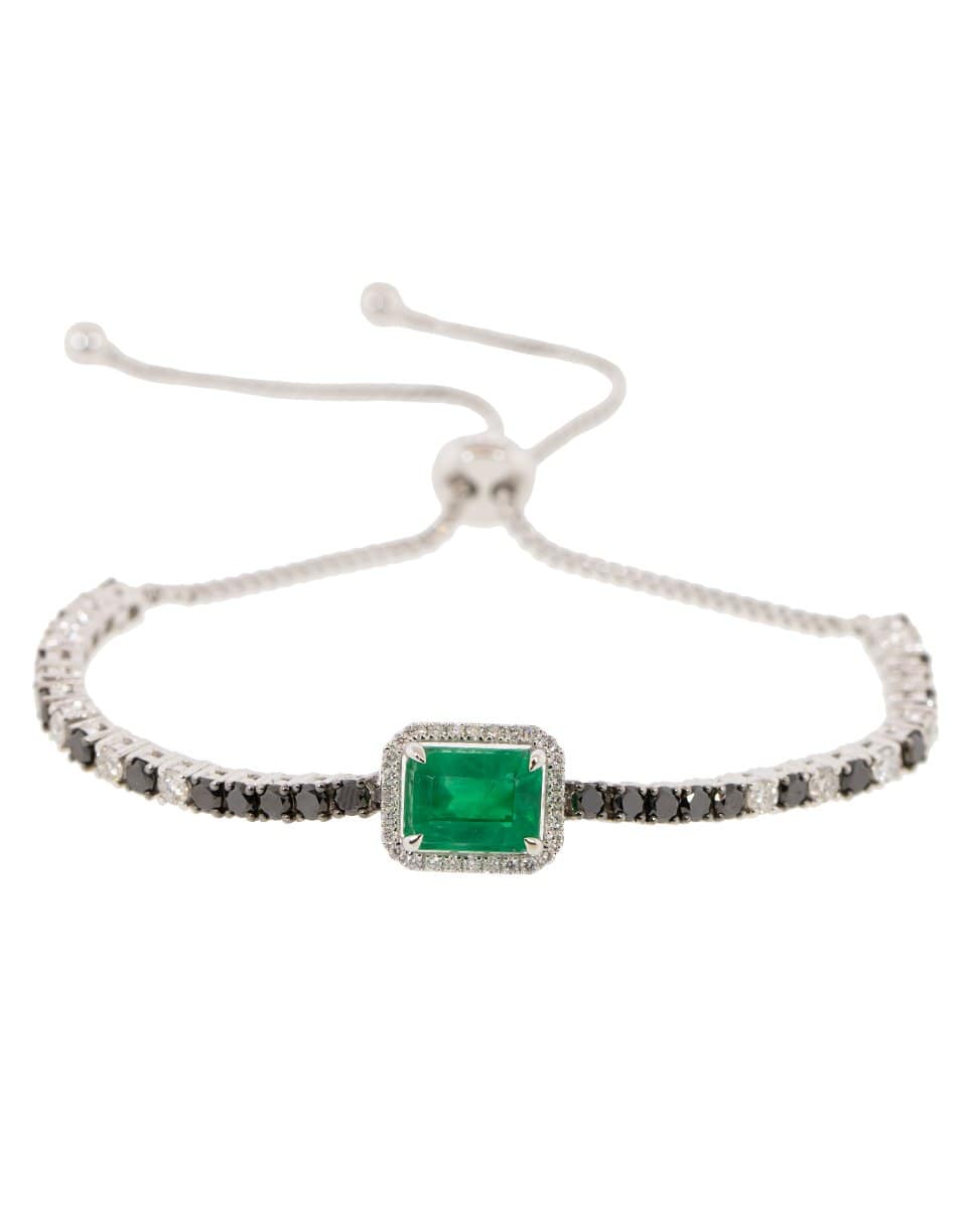 Large Emerald and Diamond Bolo Bracelet JEWELRYFINE JEWELBRACELET O GRAZIELA   