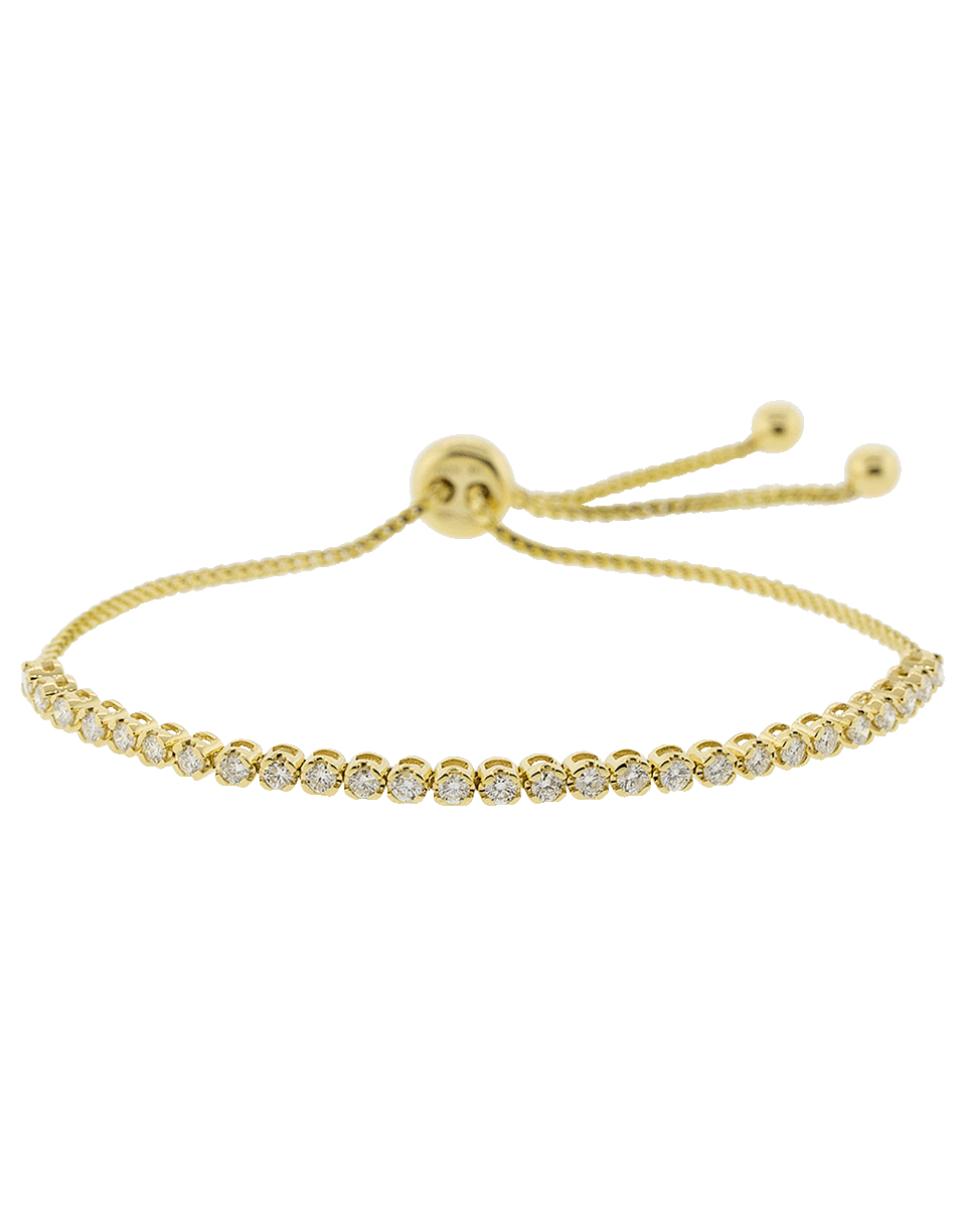 GRAZIELA-White Diamond Bolo Bracelet-YELLOW GOLD