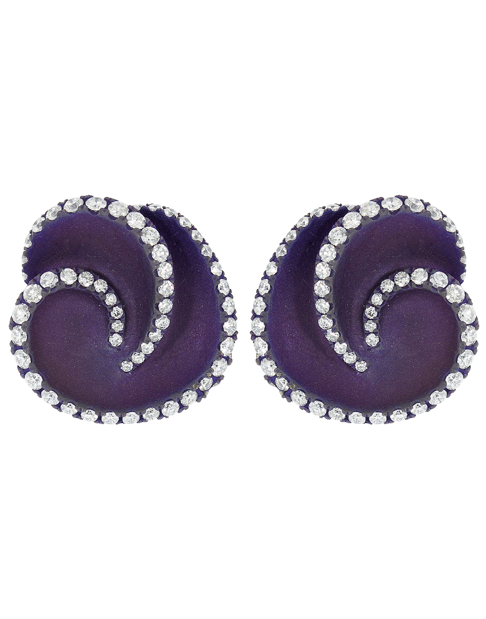 GRAZIELA-Diamond and Purple Titanium Stud Earrings-TITANIUM