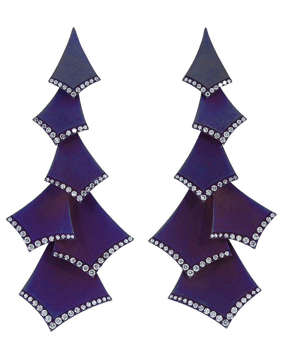 GRAZIELA-Diamond Quadrilateral Earrings-TITANIUM