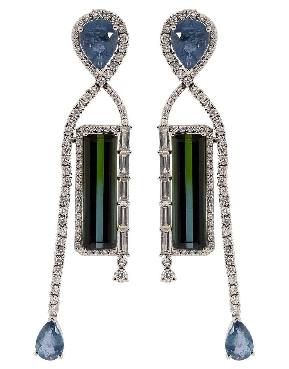 Bi-Color Tourmaline and Aquamarine Earrings JEWELRYFINE JEWELEARRING GRAZIELA   