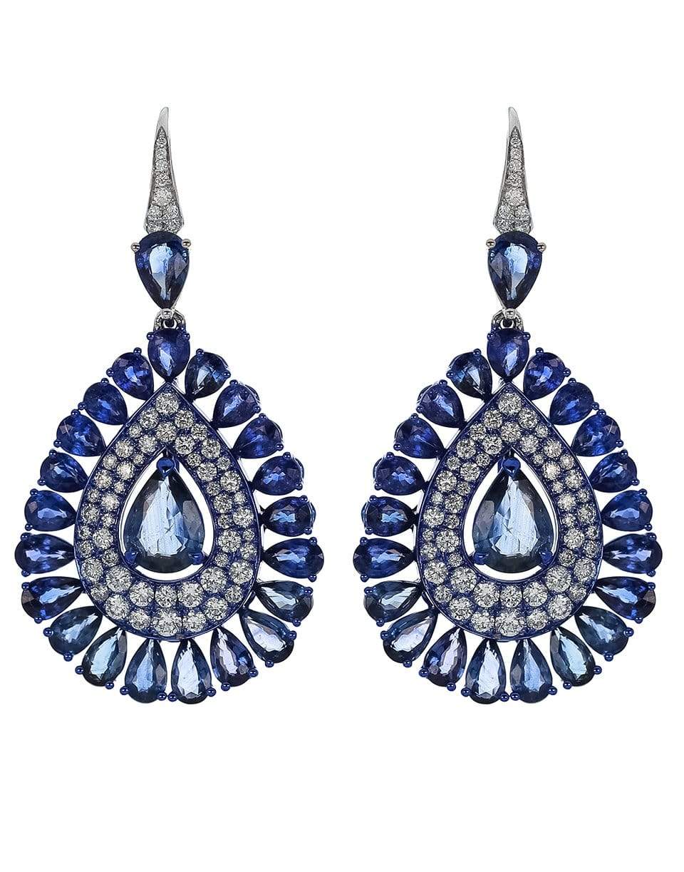 GRAZIELA-Blue Sapphire and Diamond Earrings-WHITE GOLD