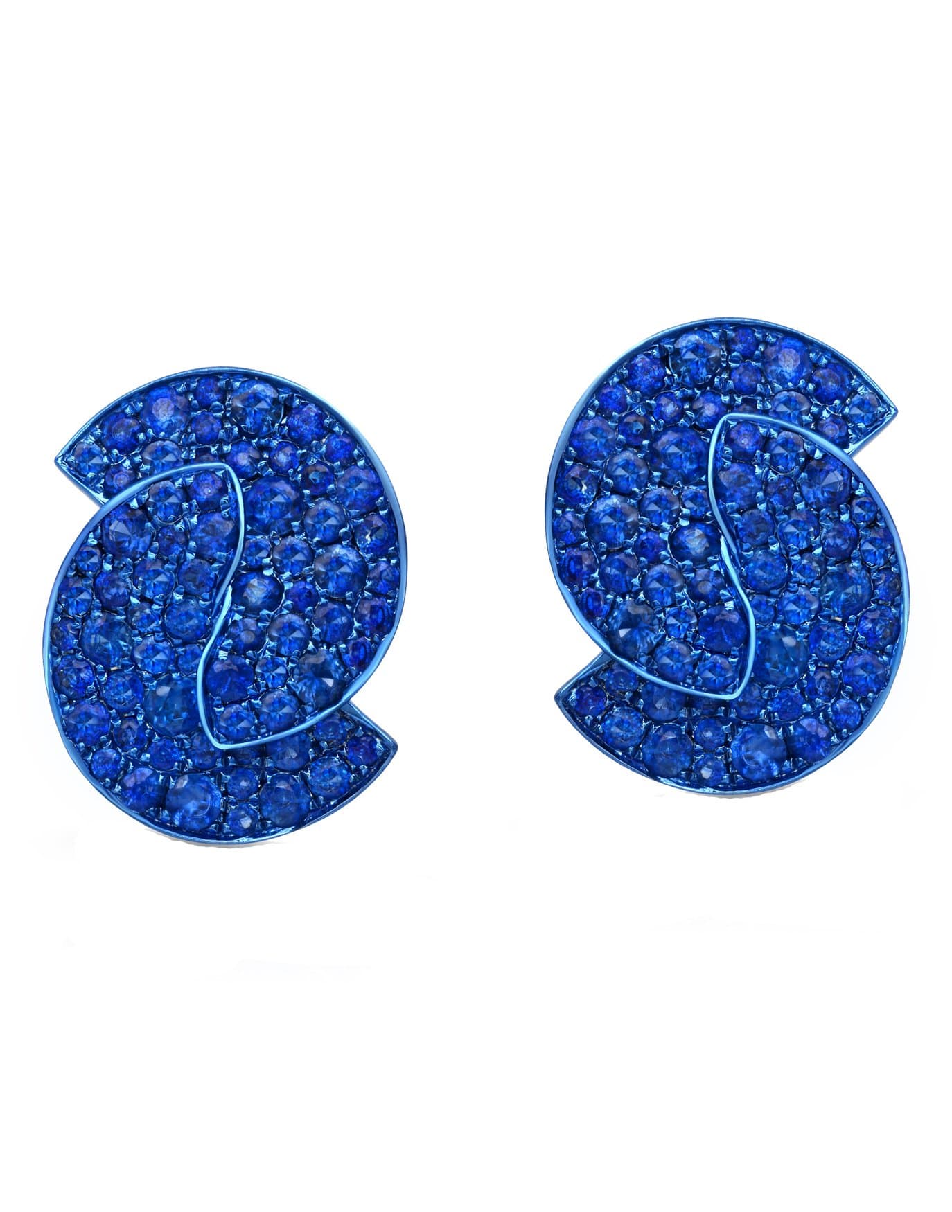 GRAZIELA-Blue Sapphire Earrings-WHITE GOLD