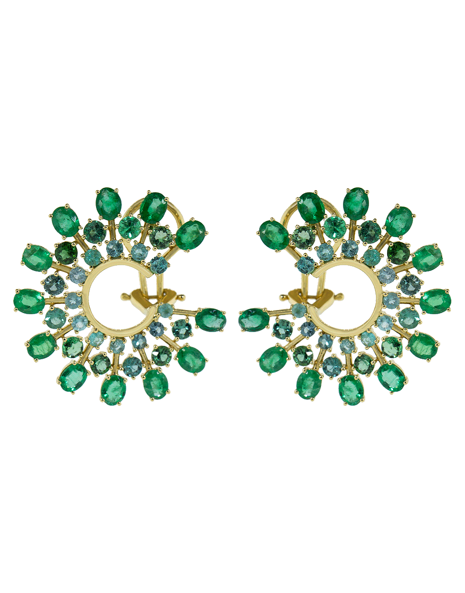 Emerald and Paraiba Hoop Earrings JEWELRYFINE JEWELEARRING GRAZIELA   