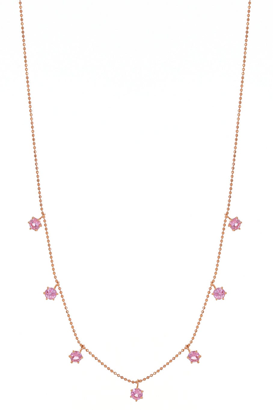 Medium Floating Pink Sapphire Necklace JEWELRYFINE JEWELNECKLACE O GRAZIELA   