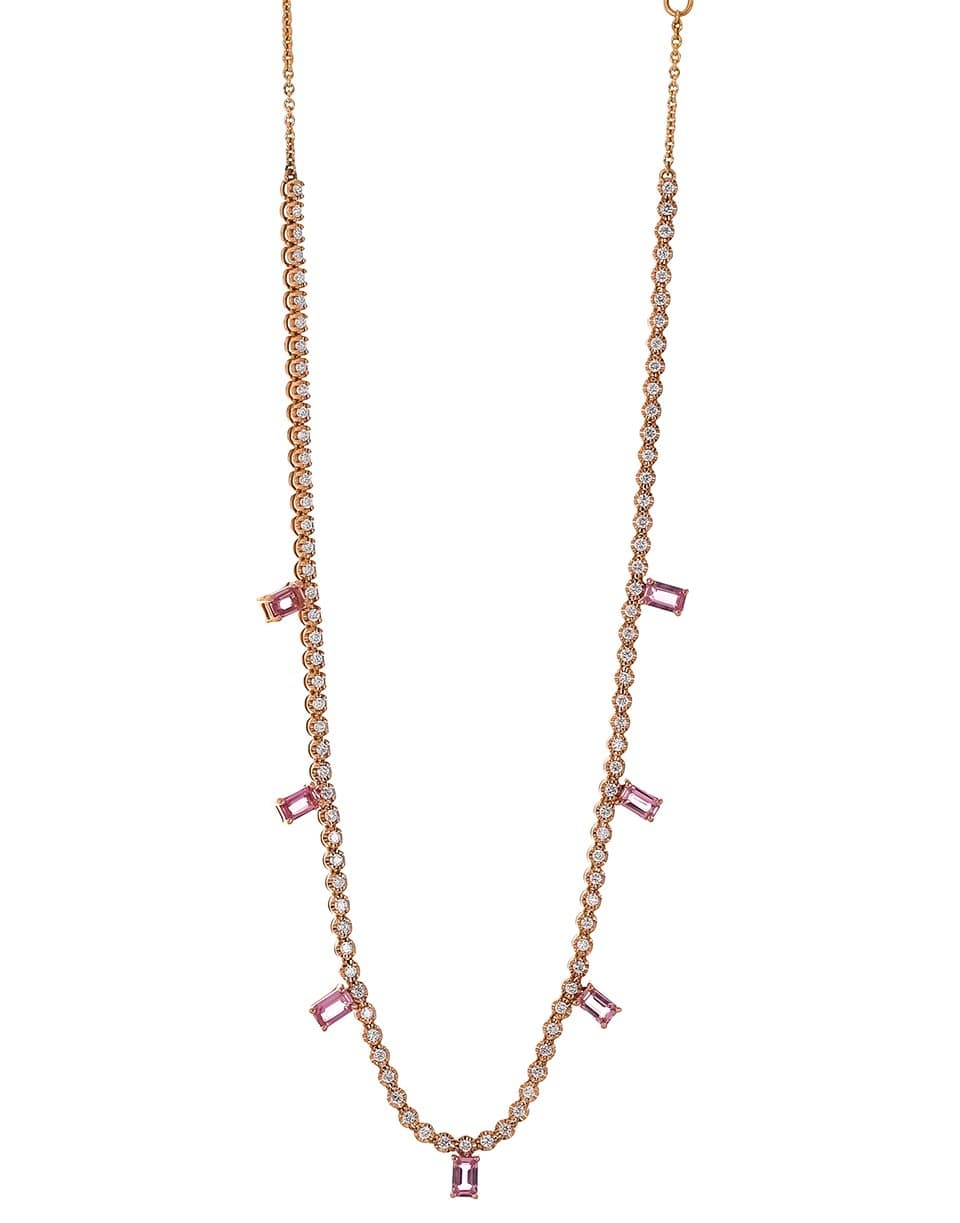 Pink Sapphire Link Necklace JEWELRYFINE JEWELNECKLACE O GRAZIELA   