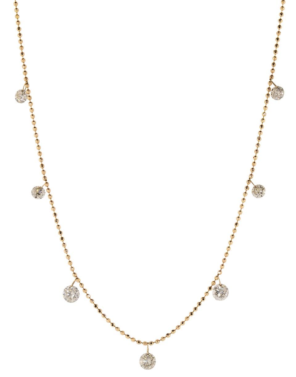 GRAZIELA-Small Floating Diamond Necklace-ROSE GOLD