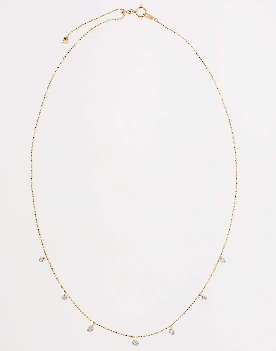 GRAZIELA-Small Floating Diamond Necklace-ROSE GOLD