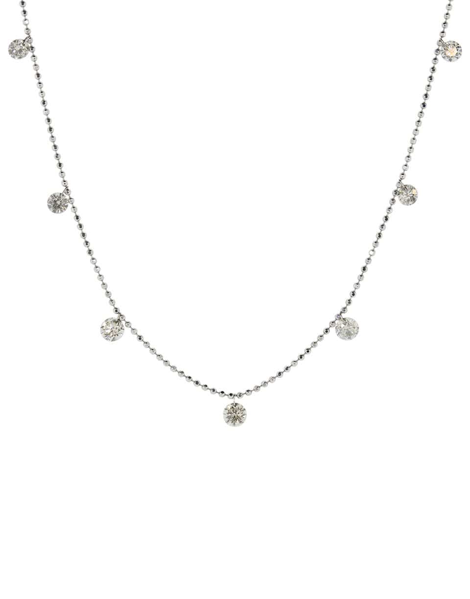 GRAZIELA-Medium Floating Diamond Necklace-WHITE GOLD