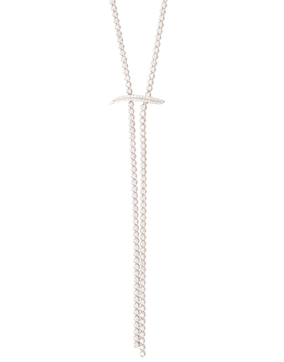 GRAZIELA-Mega Swirl Slide Lariat Diamond Necklace-WHITE GOLD