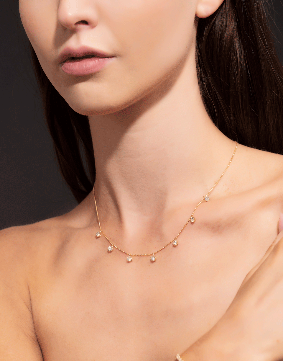 GRAZIELA-Medium Floating Diamond Necklace-YELLOW GOLD