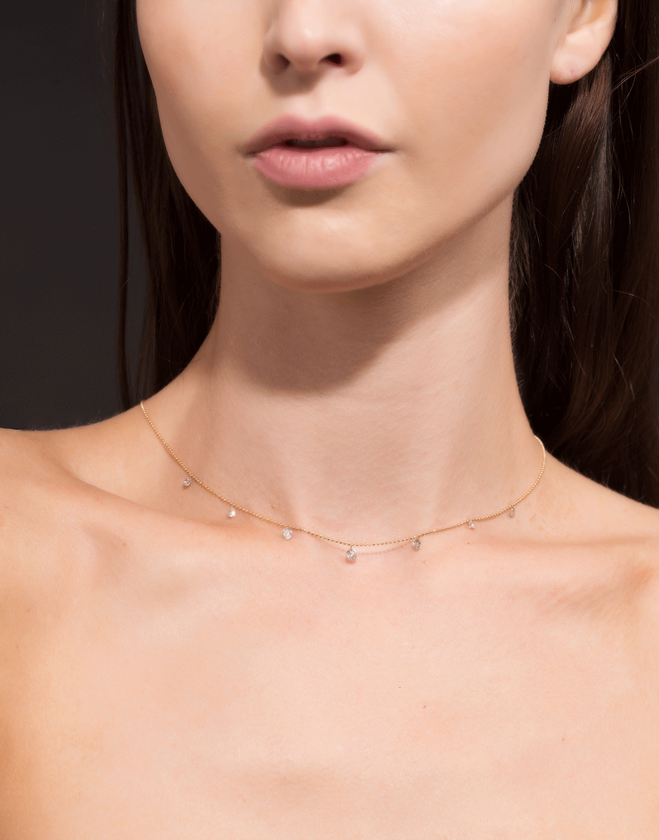 GRAZIELA-Small Floating Diamond Necklace-YELLOW GOLD