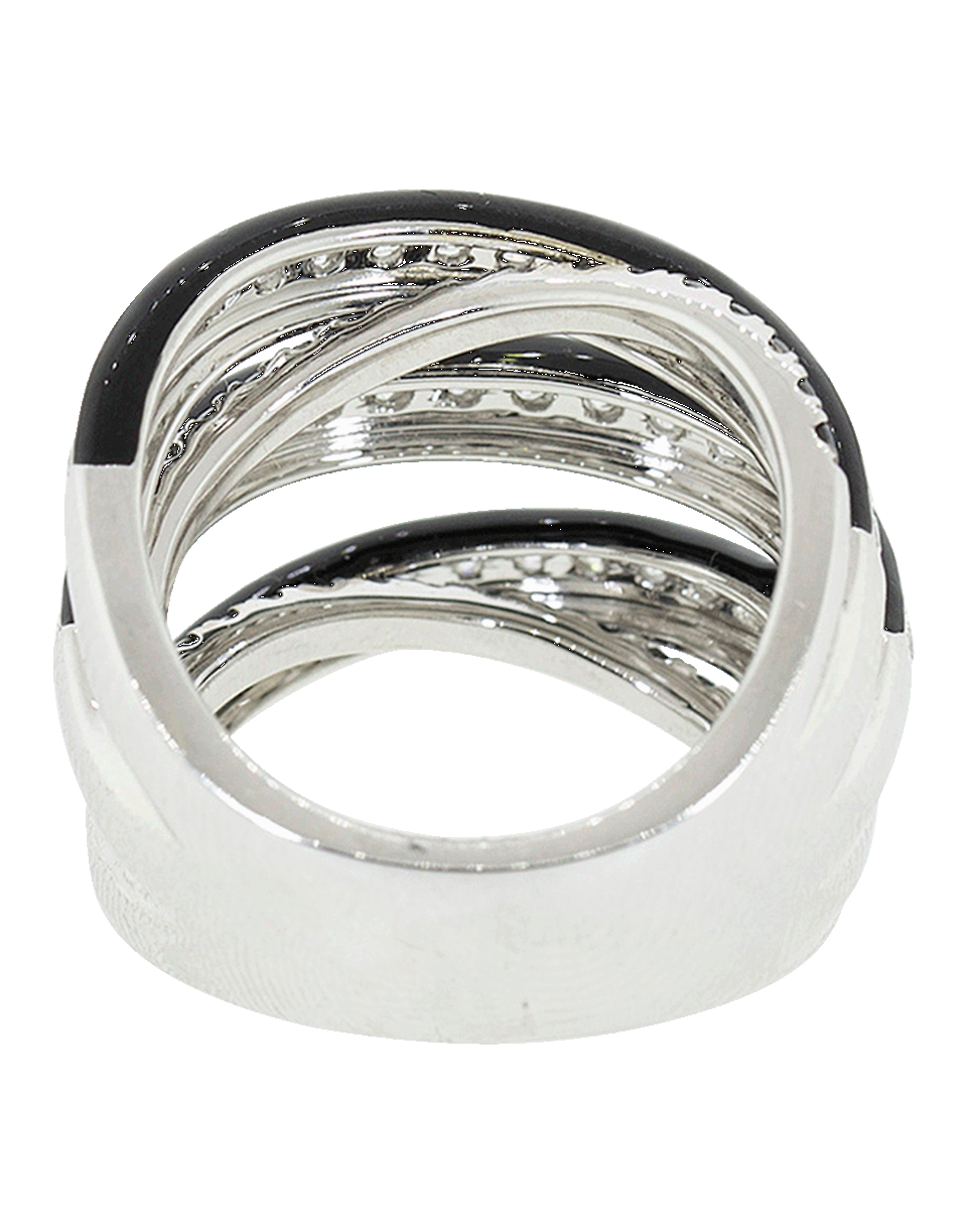 GRAZIELA-Diamond and Enamel Ring-WHITE GOLD